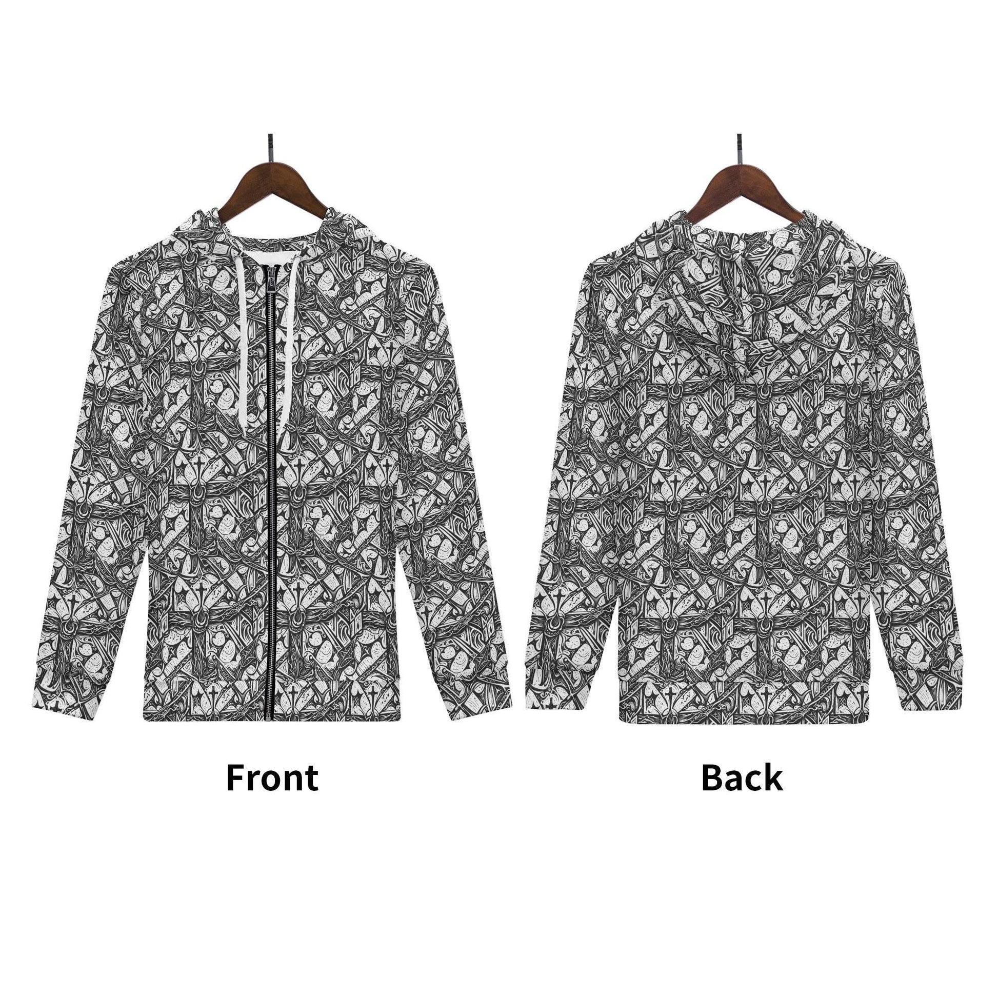 Men's Hidden Cross Classic Zip Up Hoodie Warm Jacket - DeRose Seasonal
