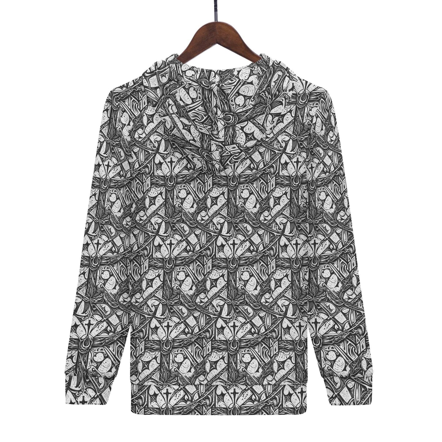Men's Hidden Cross Classic Zip Up Hoodie Warm Jacket - DeRose Seasonal