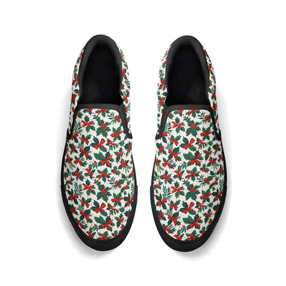 Men's Holly Bow Rubber Slip On Shoes - DeRose Seasonal