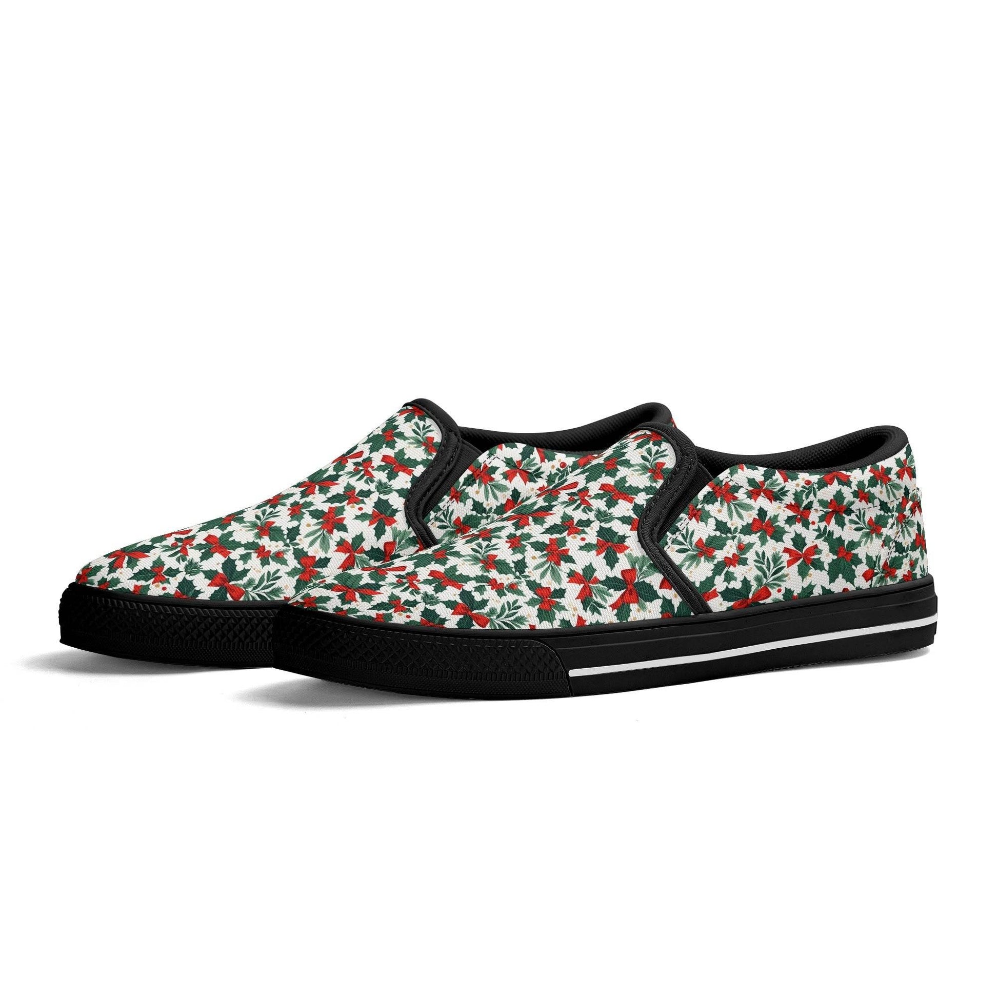 Men's Holly Bow Rubber Slip On Shoes - DeRose Seasonal