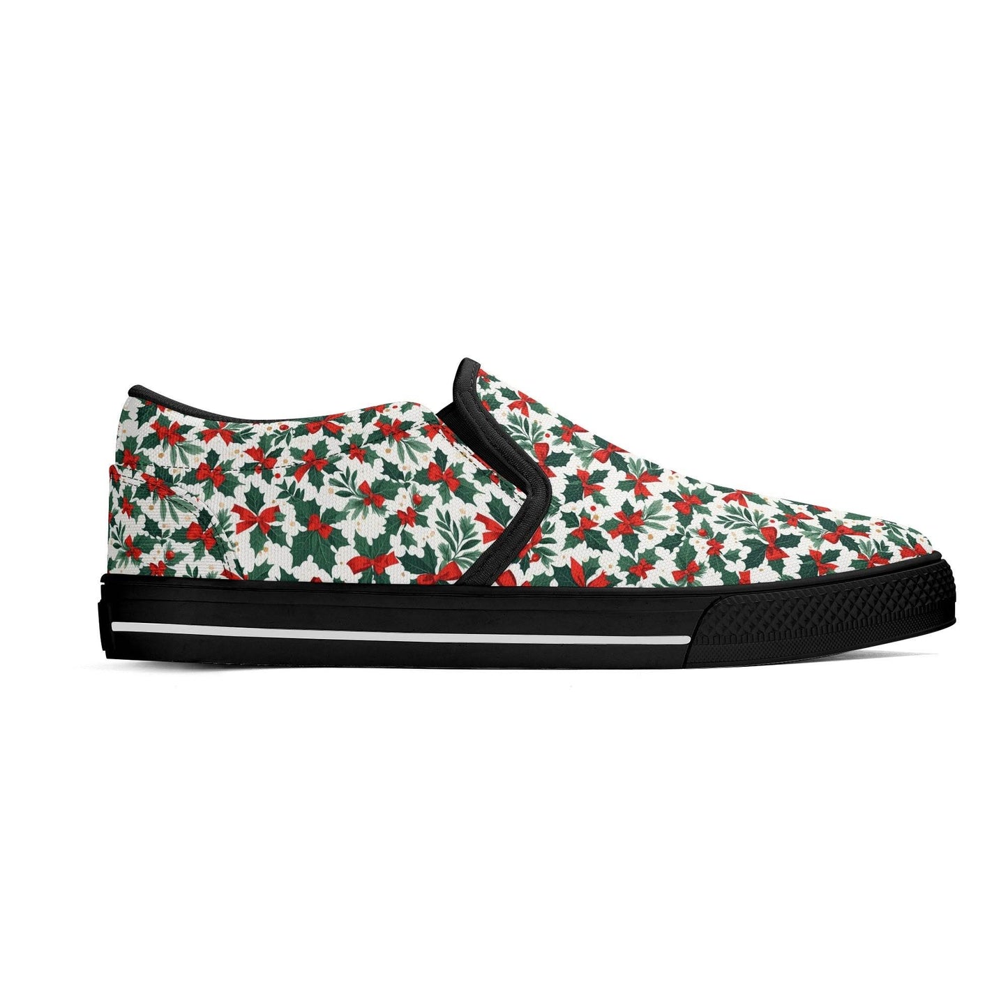 Men's Holly Bow Rubber Slip On Shoes - DeRose Seasonal