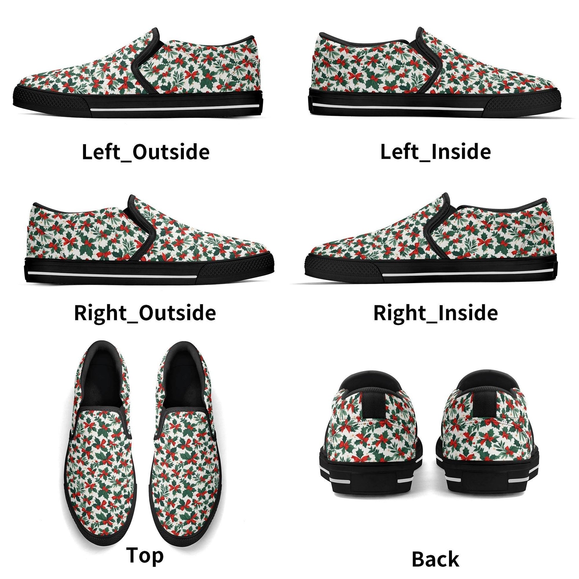 Men's Holly Bow Rubber Slip On Shoes - DeRose Seasonal