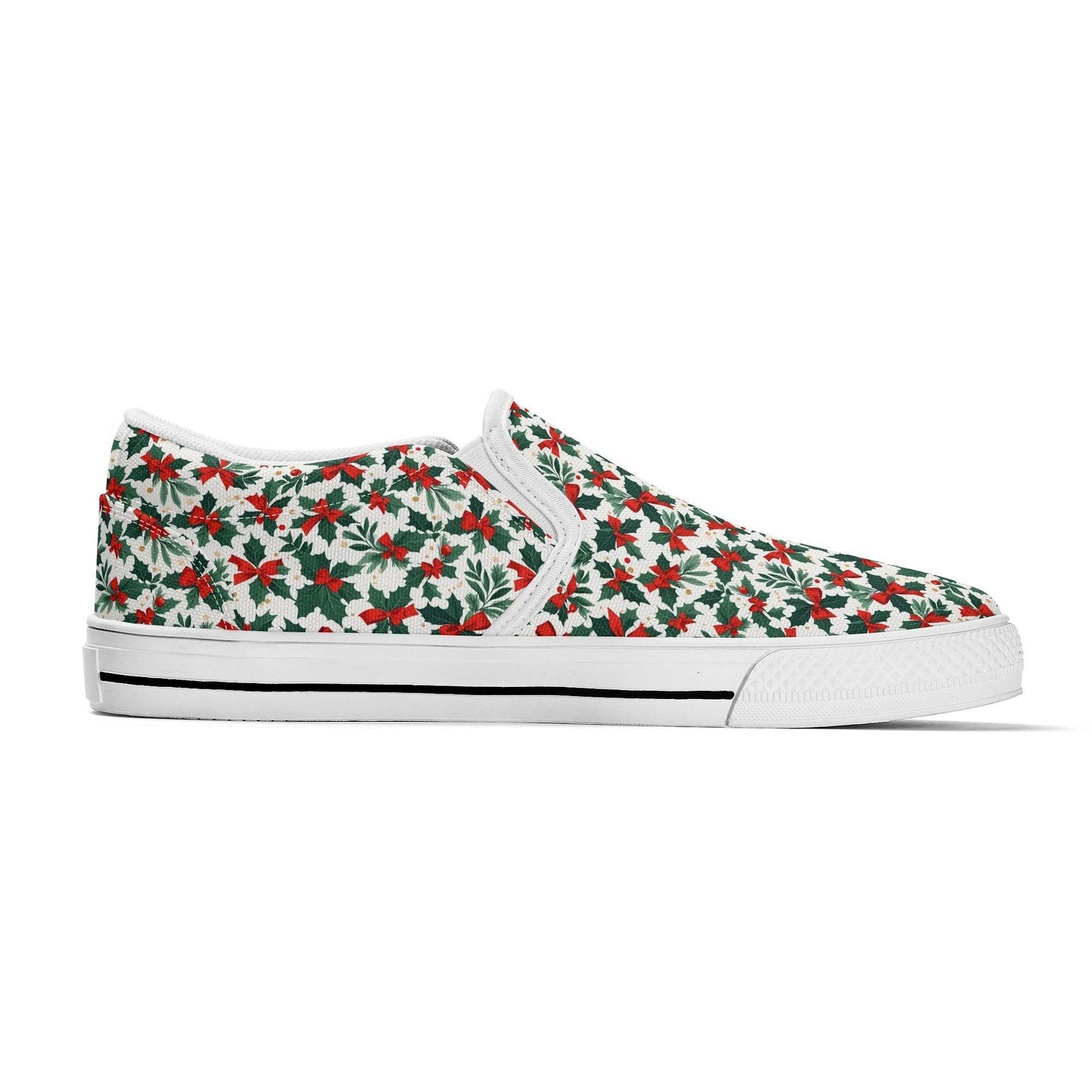 Men's Holly Bow Rubber Slip On Shoes - DeRose Seasonal
