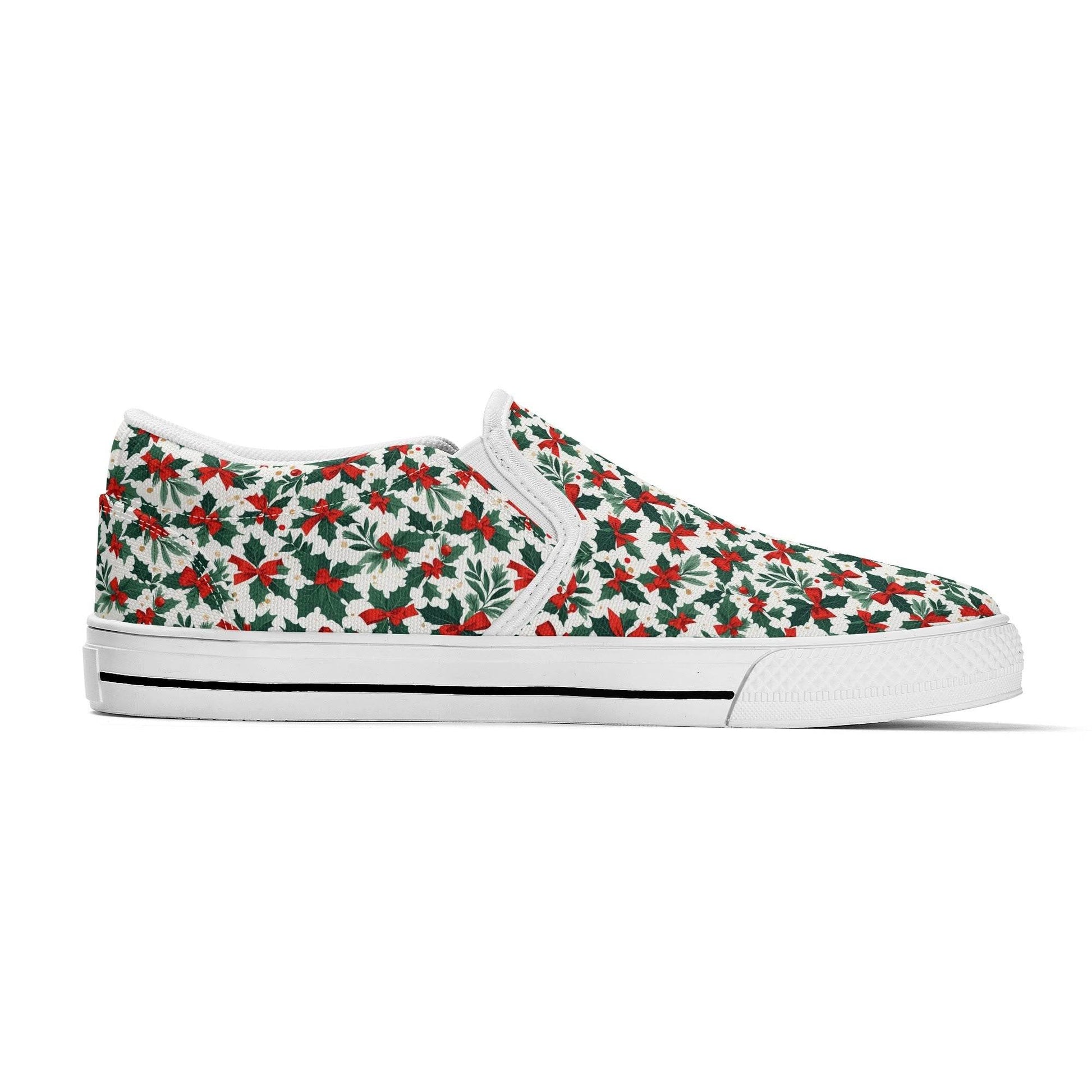 Men's Holly Bow Rubber Slip On Shoes - DeRose Seasonal