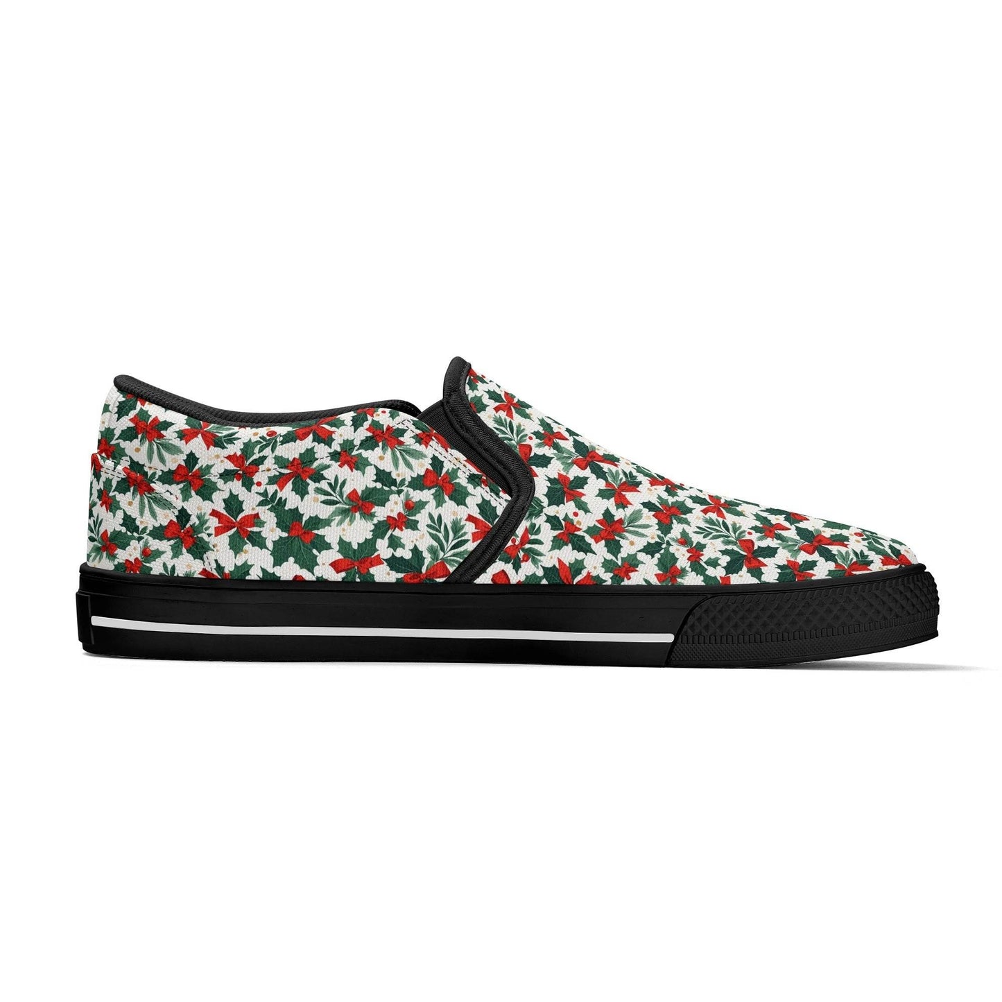 Men's Holly Bow Rubber Slip On Shoes - DeRose Seasonal