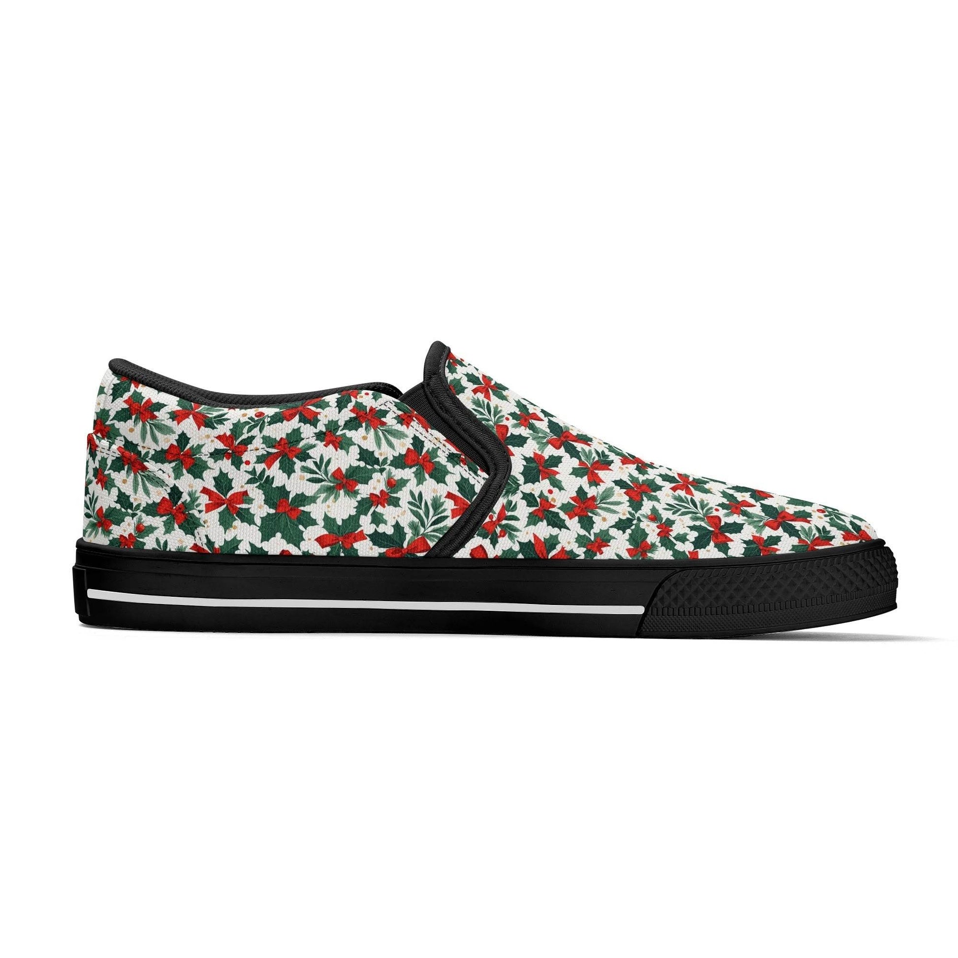 Men's Holly Bow Rubber Slip On Shoes - DeRose Seasonal