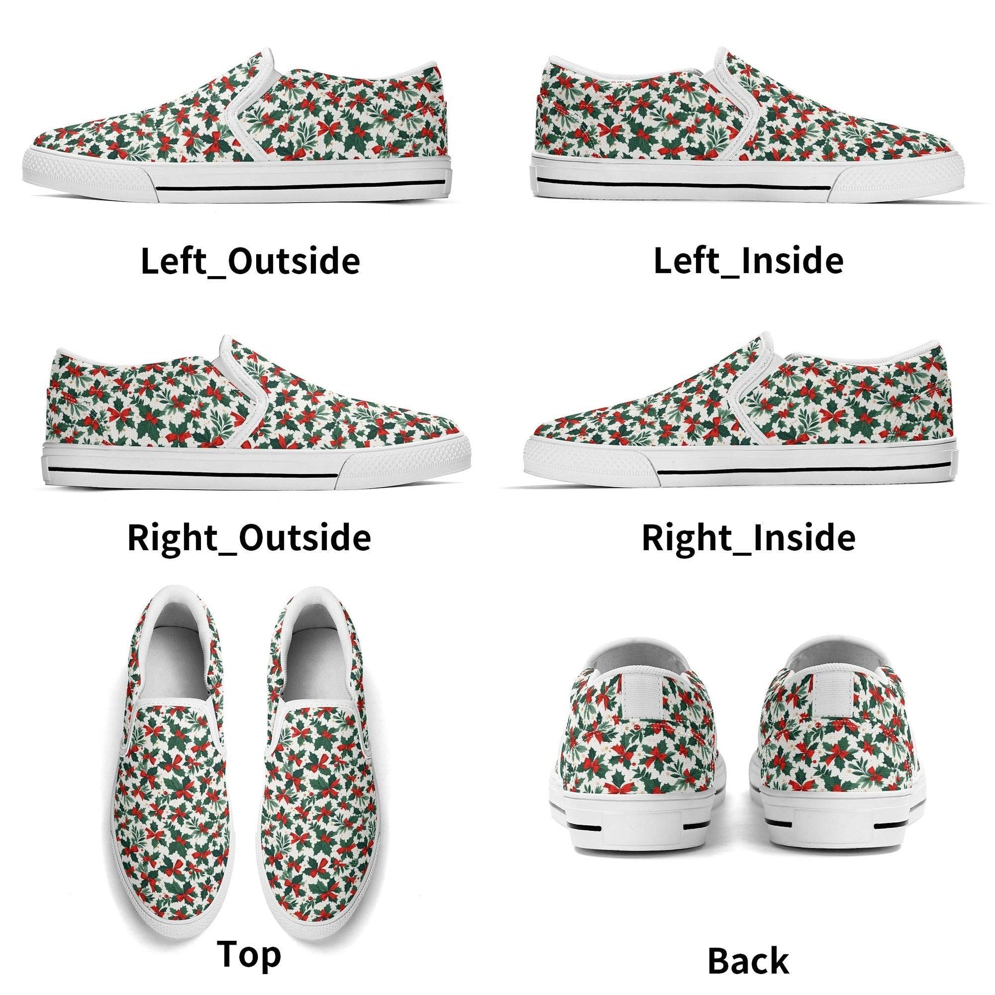Men's Holly Bow Rubber Slip On Shoes - DeRose Seasonal