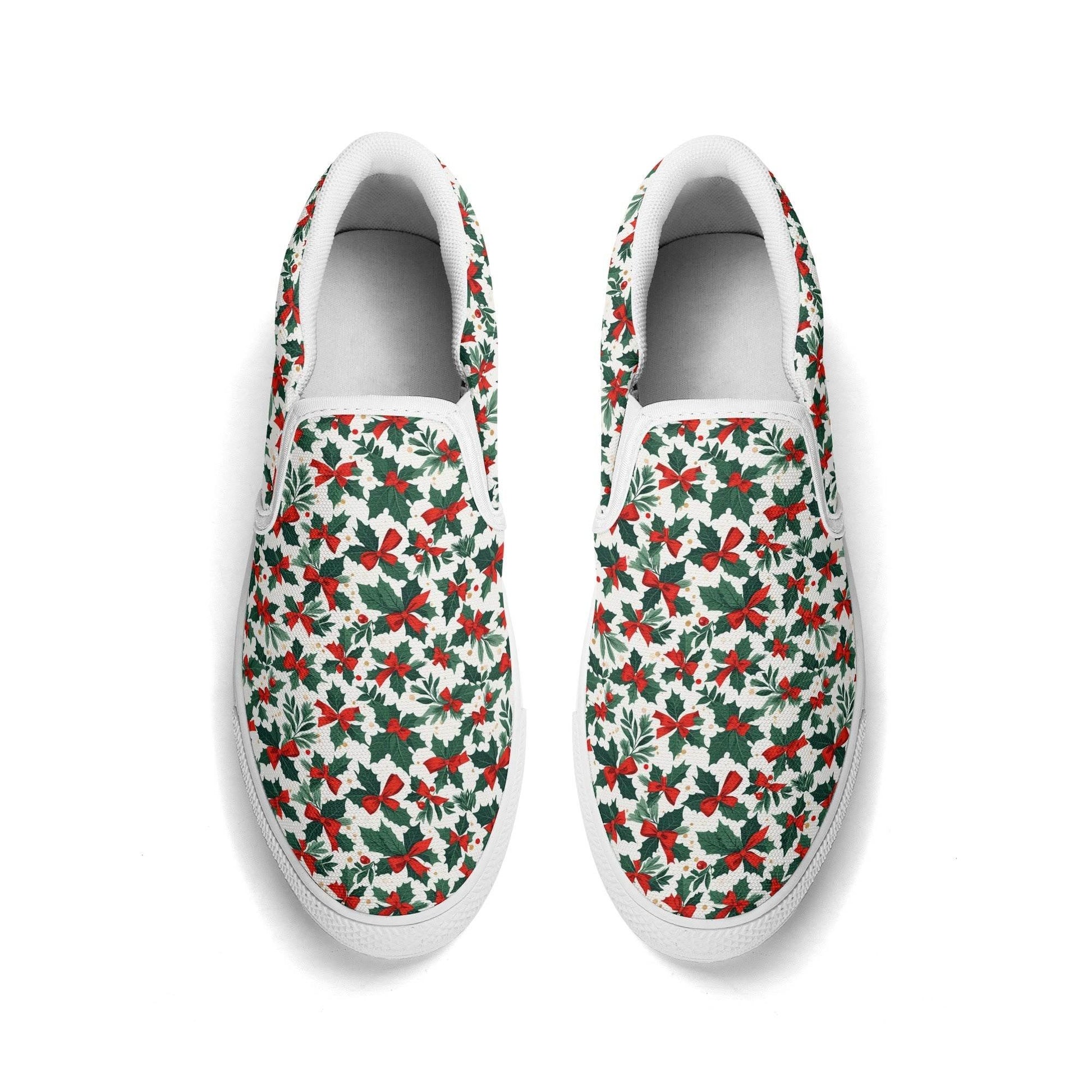 Men's Holly Bow Rubber Slip On Shoes - DeRose Seasonal