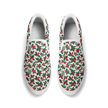 Men's Holly Bow Rubber Slip On Shoes - DeRose Seasonal