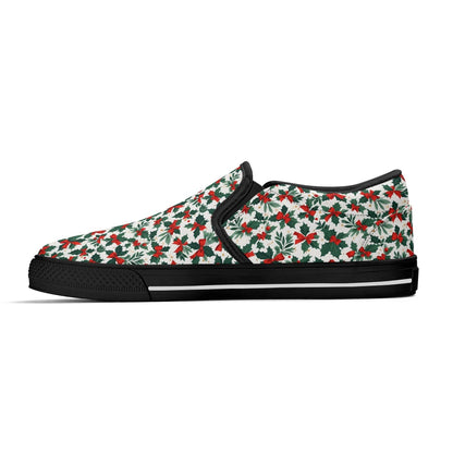Men's Holly Bow Rubber Slip On Shoes - DeRose Seasonal