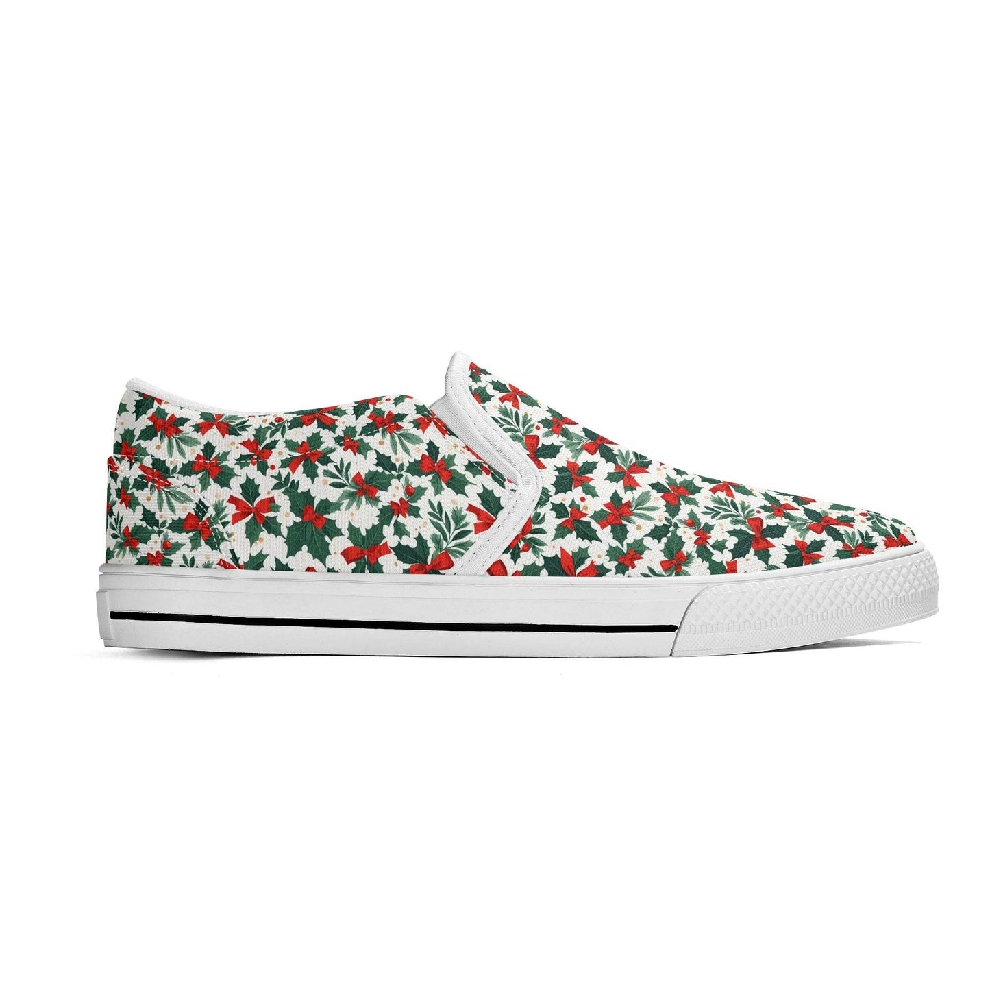 Men's Holly Bow Rubber Slip On Shoes - DeRose Seasonal
