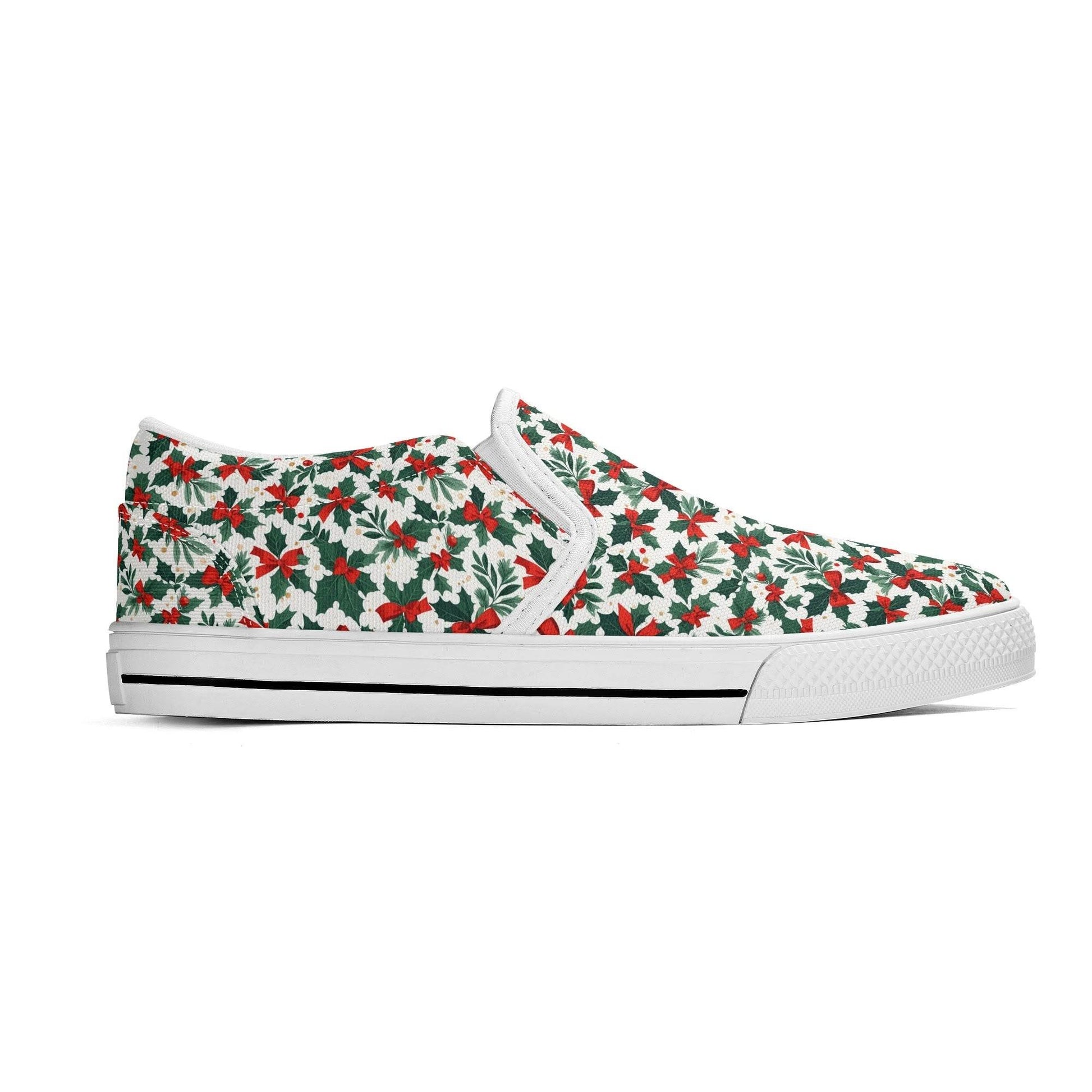 Men's Holly Bow Rubber Slip On Shoes - DeRose Seasonal