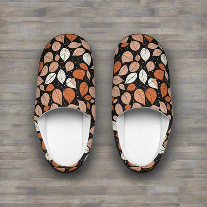 Men's Indoor Red Leaves Fall Time Slippers - DeRose Seasonal