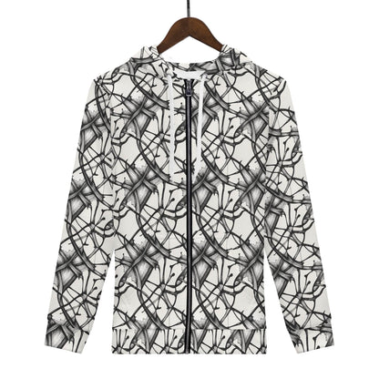Men's Ink Floral Classic Zip Up Hoodie Warm Jacket - DeRose Seasonal