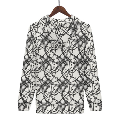 Men's Ink Floral Classic Zip Up Hoodie Warm Jacket - DeRose Seasonal