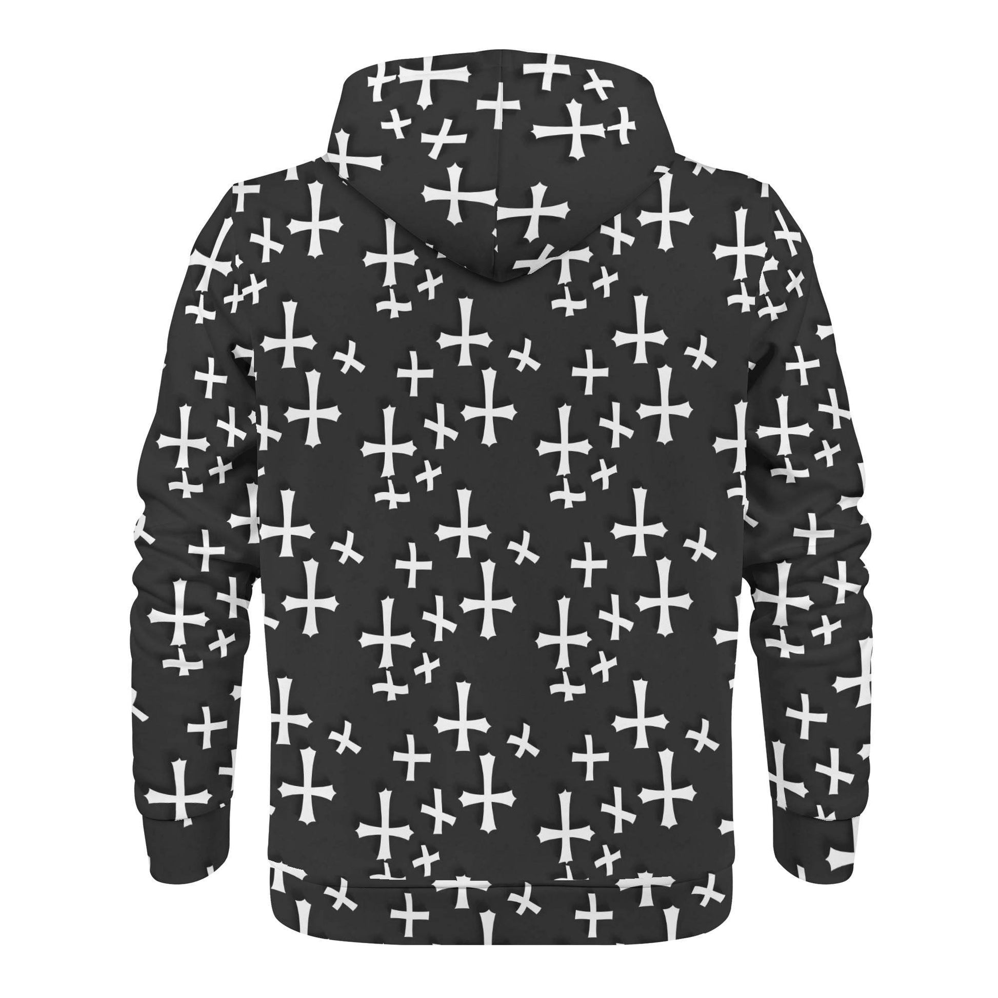 Men's Little Crosses Classic Zip Up Hoodie Warm Jacket - DeRose Seasonal