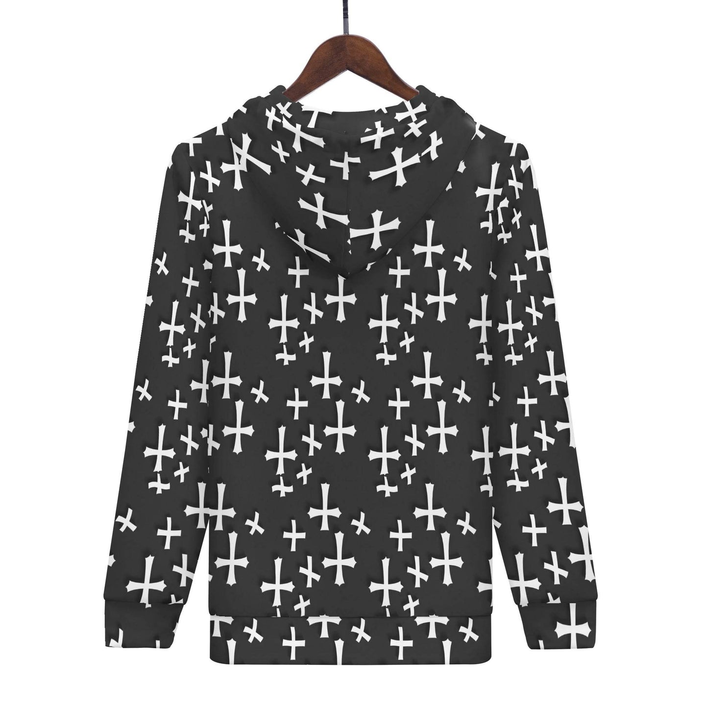 Men's Little Crosses Classic Zip Up Hoodie Warm Jacket - DeRose Seasonal