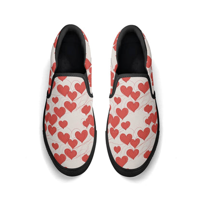 Men's Minimal Hearts Rubber Slip On Shoes - DeRose Seasonal