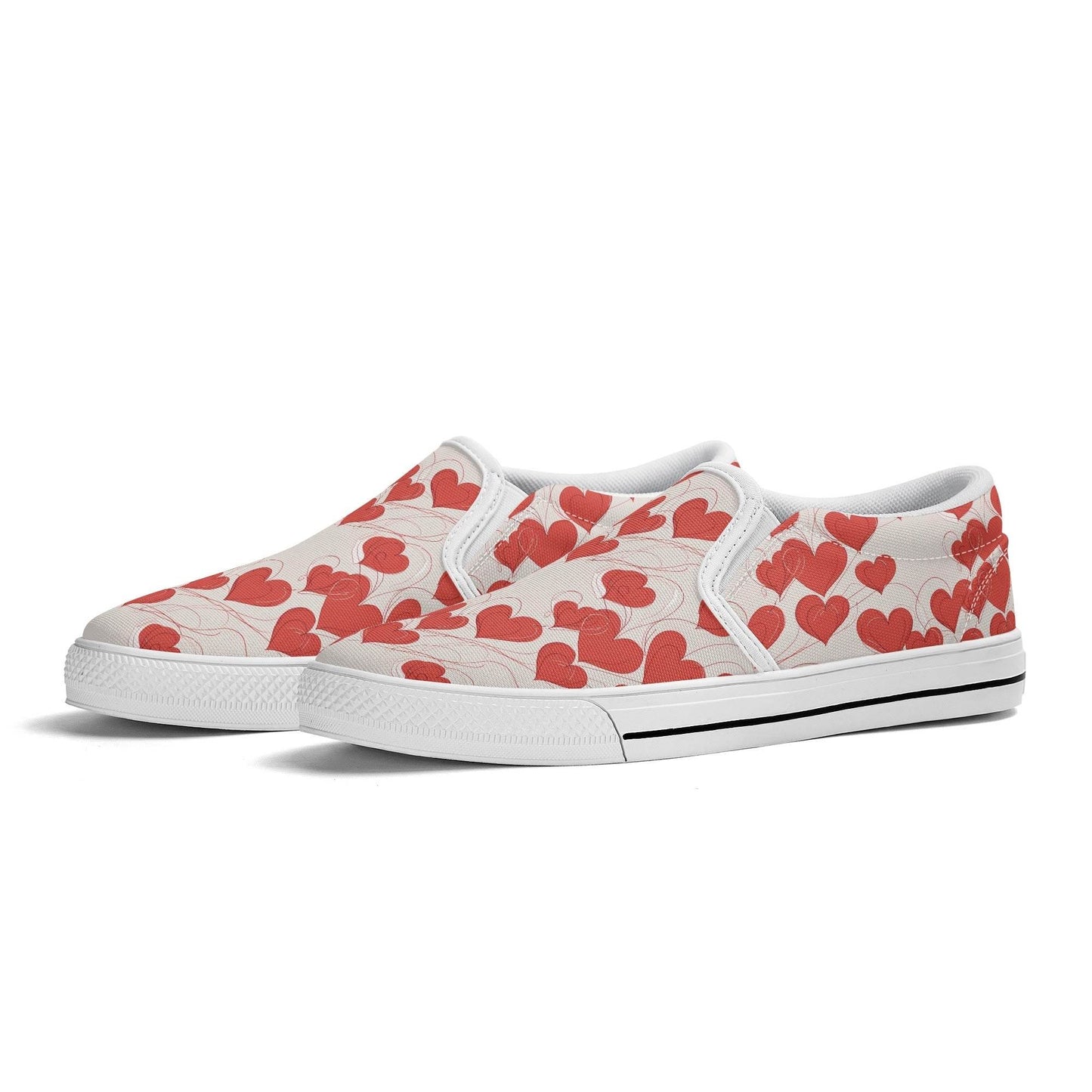 Men's Minimal Hearts Rubber Slip On Shoes - DeRose Seasonal