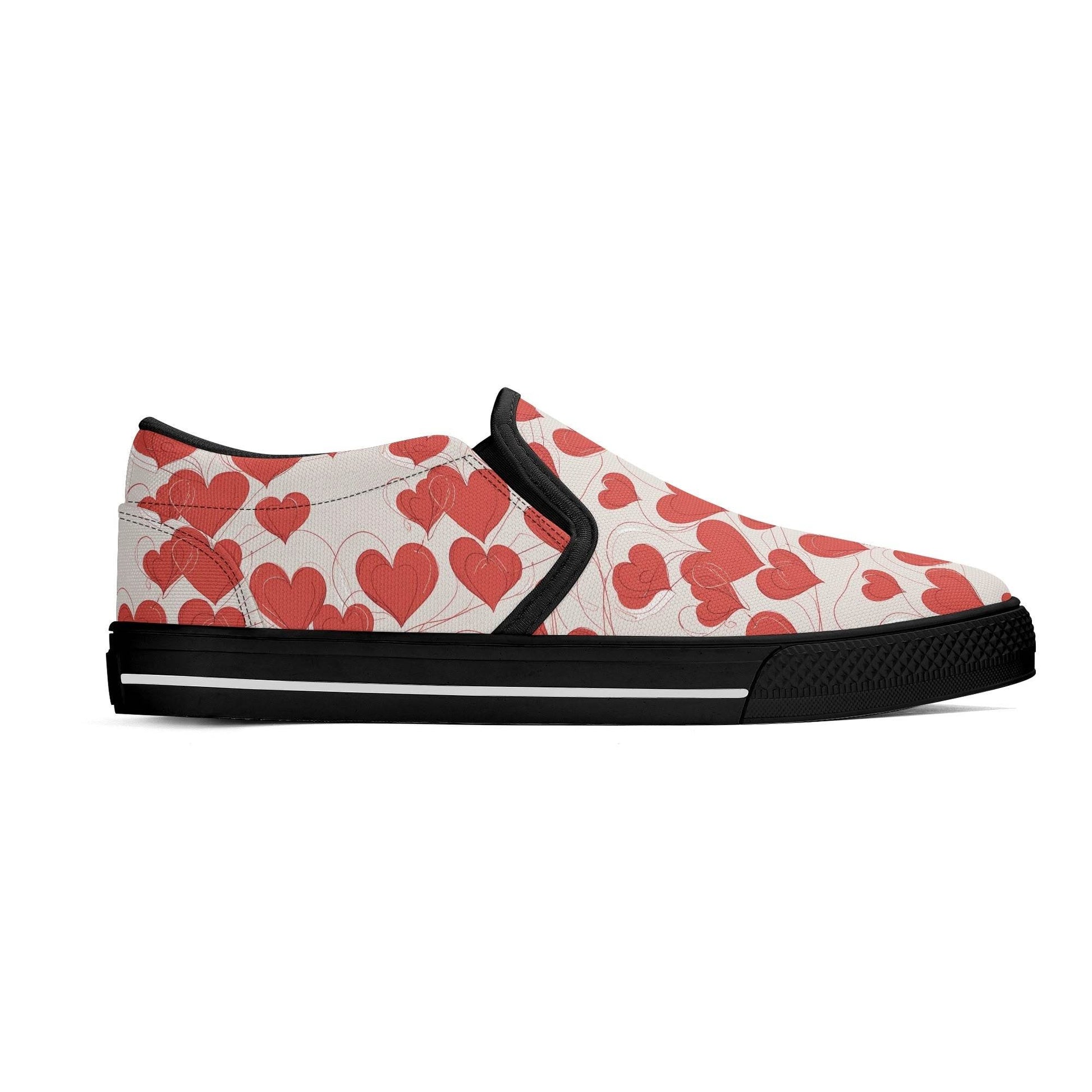 Men's Minimal Hearts Rubber Slip On Shoes - DeRose Seasonal