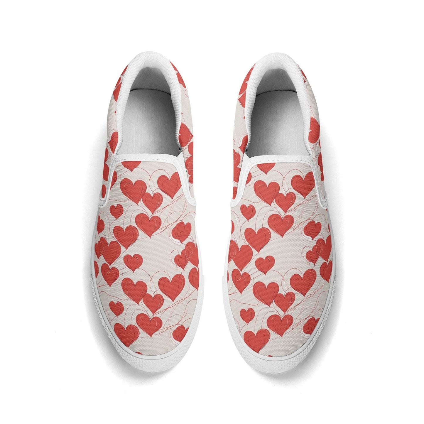 Men's Minimal Hearts Rubber Slip On Shoes - DeRose Seasonal