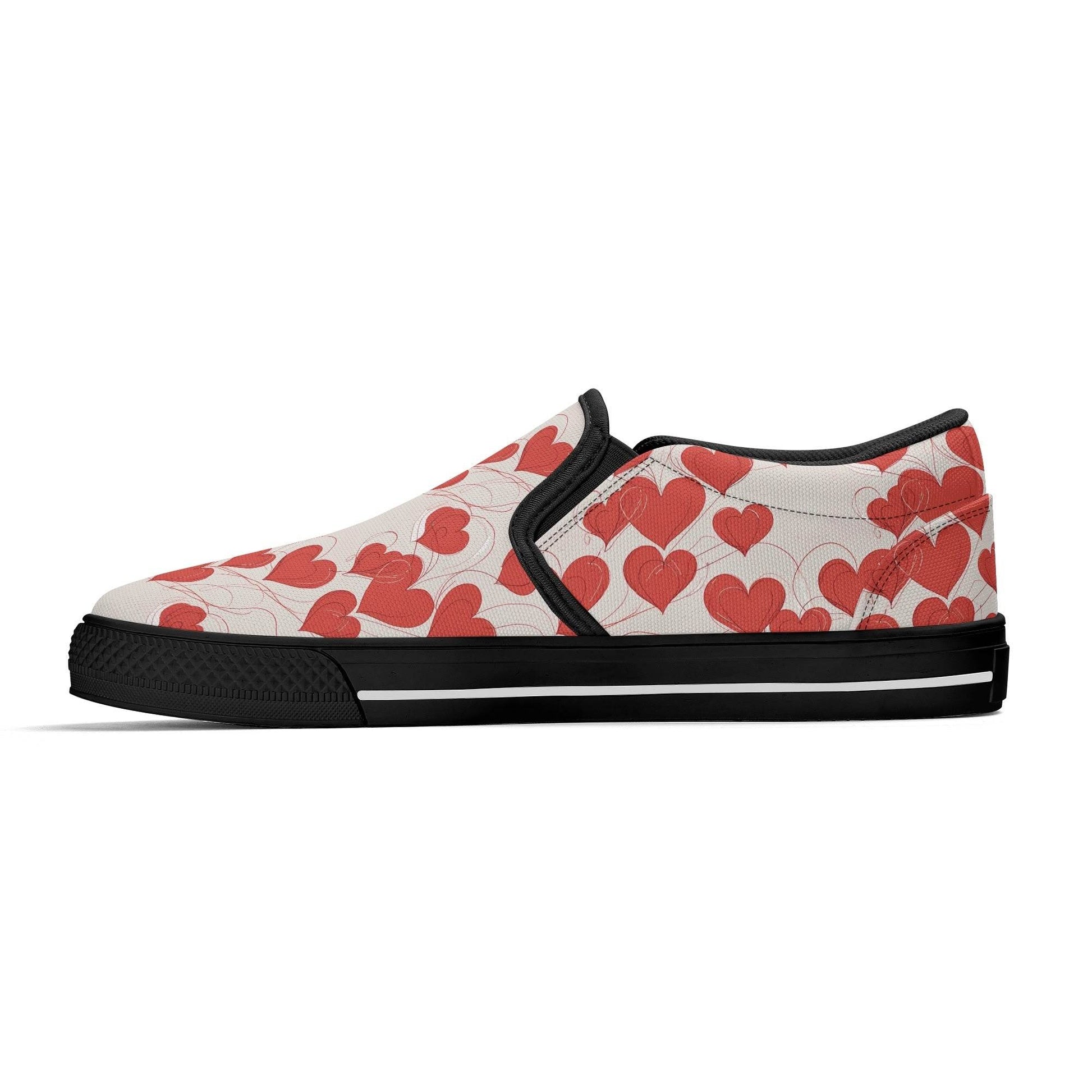 Men's Minimal Hearts Rubber Slip On Shoes - DeRose Seasonal