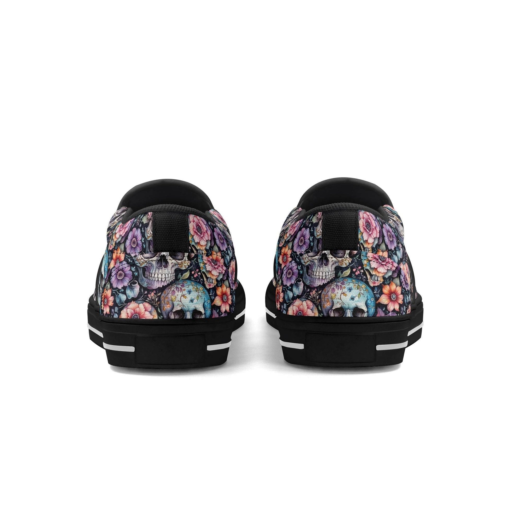 Men's Pastel Floral and Skulls Rubber Slip On Shoes - DeRose Seasonal