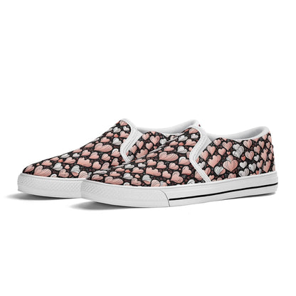 Men's Pink Hearts Rubber Slip On Shoes - DeRose Seasonal
