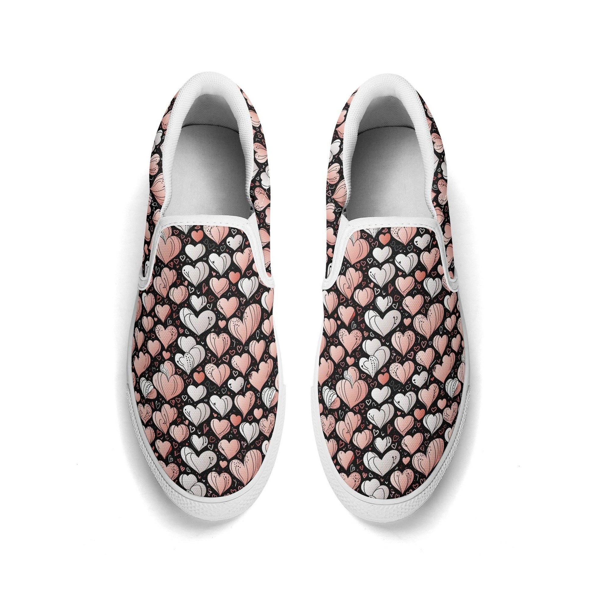 Men's Pink Hearts Rubber Slip On Shoes - DeRose Seasonal
