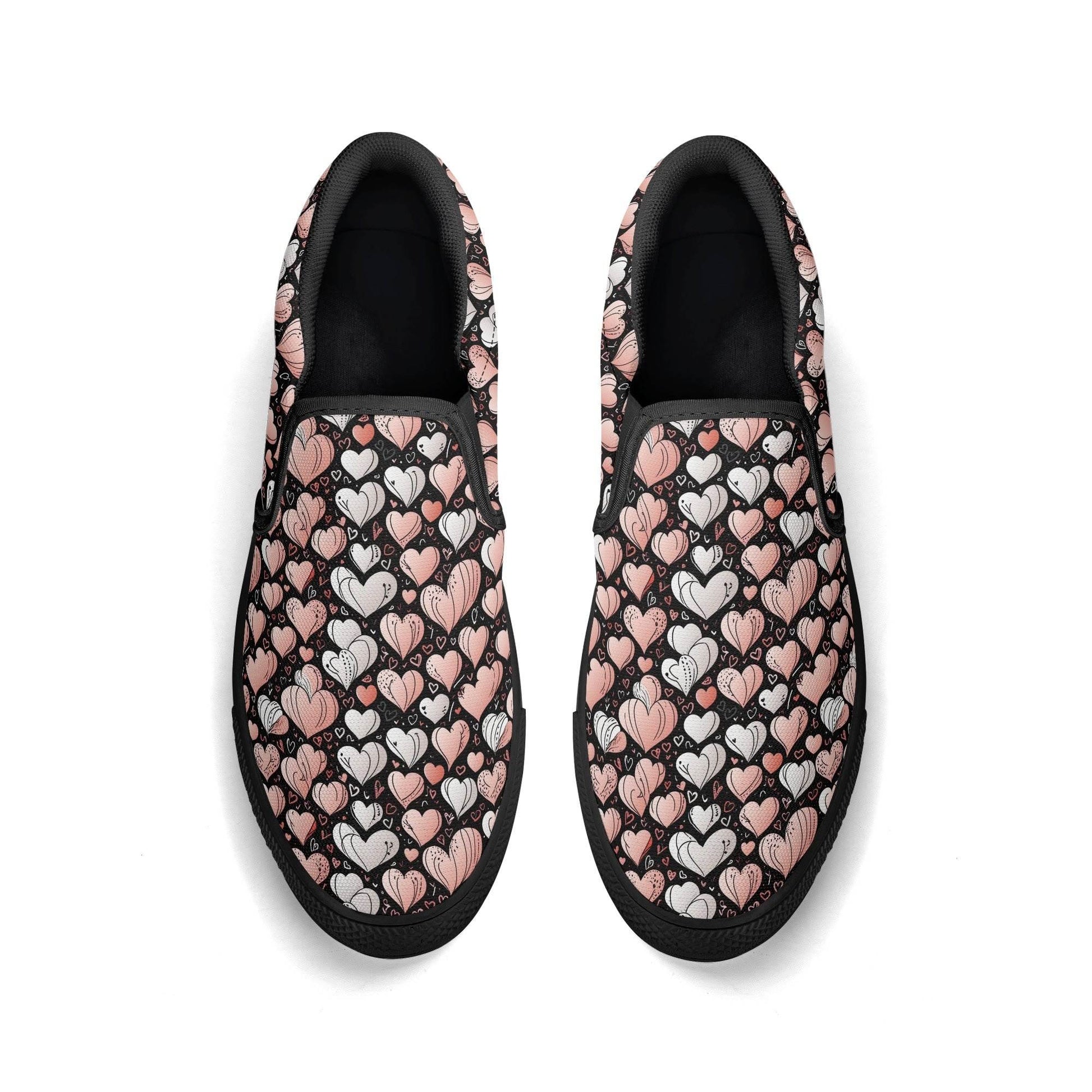 Men's Pink Hearts Rubber Slip On Shoes - DeRose Seasonal