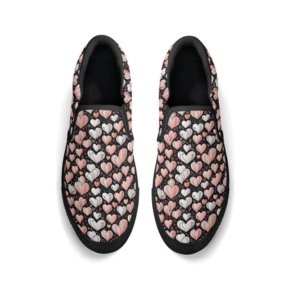Men's Pink Hearts Rubber Slip On Shoes - DeRose Seasonal