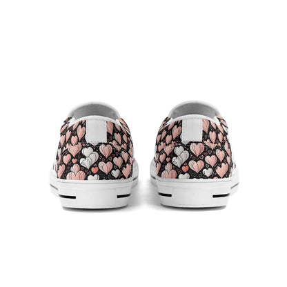 Men's Pink Hearts Rubber Slip On Shoes - DeRose Seasonal