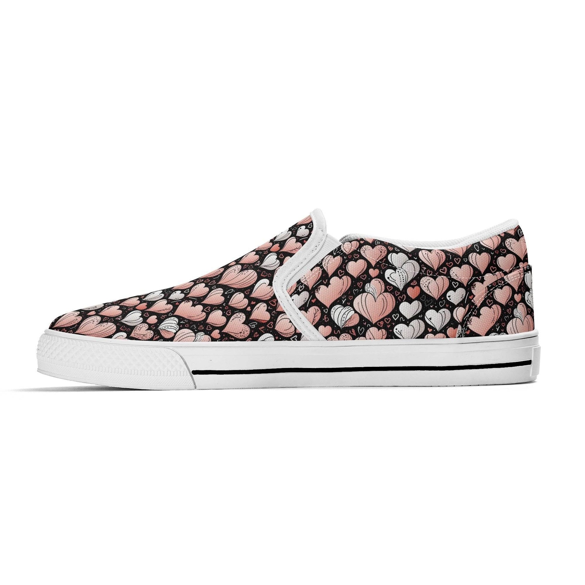 Men's Pink Hearts Rubber Slip On Shoes - DeRose Seasonal