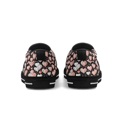 Men's Pink Hearts Rubber Slip On Shoes - DeRose Seasonal