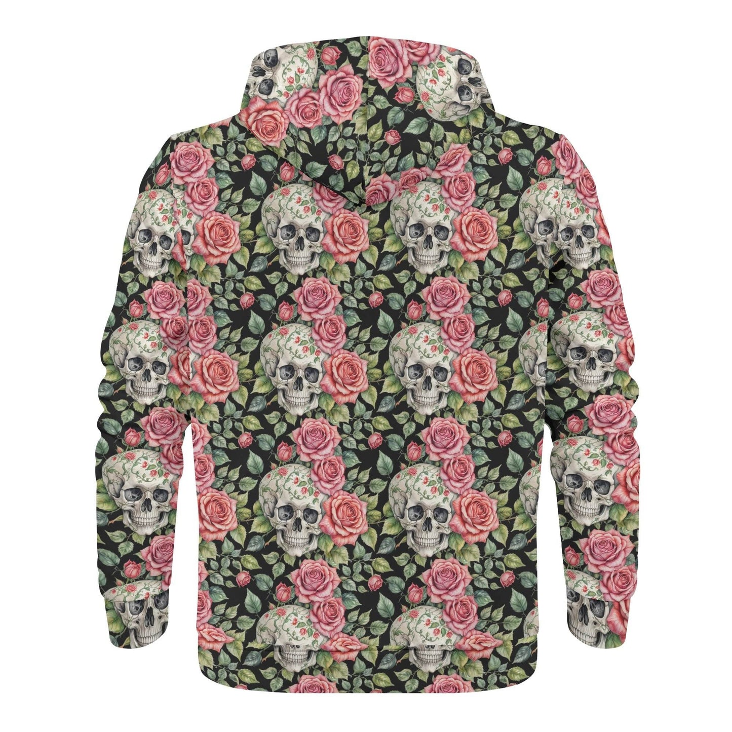 Men's Pink Skulls Classic Zip Up Hoodie Warm Jacket - DeRose Seasonal