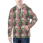 Men's Pink Skulls Classic Zip Up Hoodie Warm Jacket - DeRose Seasonal