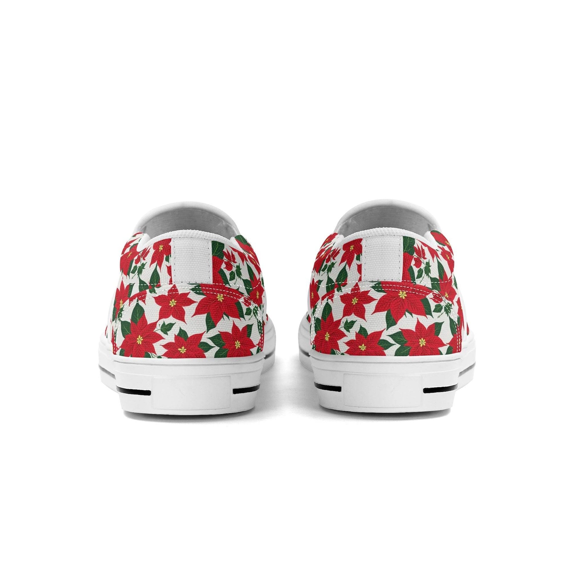 Men's Poinsettia Floral Rubber Slip On Shoes - DeRose Seasonal