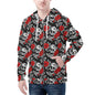 Men's Red Skull Rose Classic Zip Up Hoodie Warm Jacket - DeRose Seasonal