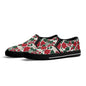 Men's Red and White Poinsettia Flower Rubber Slip On Shoes - DeRose Seasonal