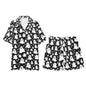 Men's Regular Fit Spooky Ghost Hawaiian Short Sleeve Shirt and Shorts Set - DeRose Seasonal