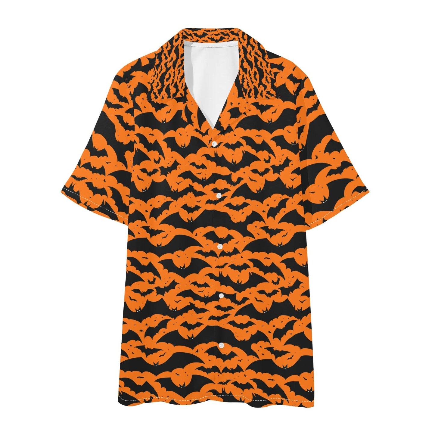 Men's Regular Fit Halloween Bats Hawaiian Short Sleeve Shirt and Shorts Set - DeRose Seasonal