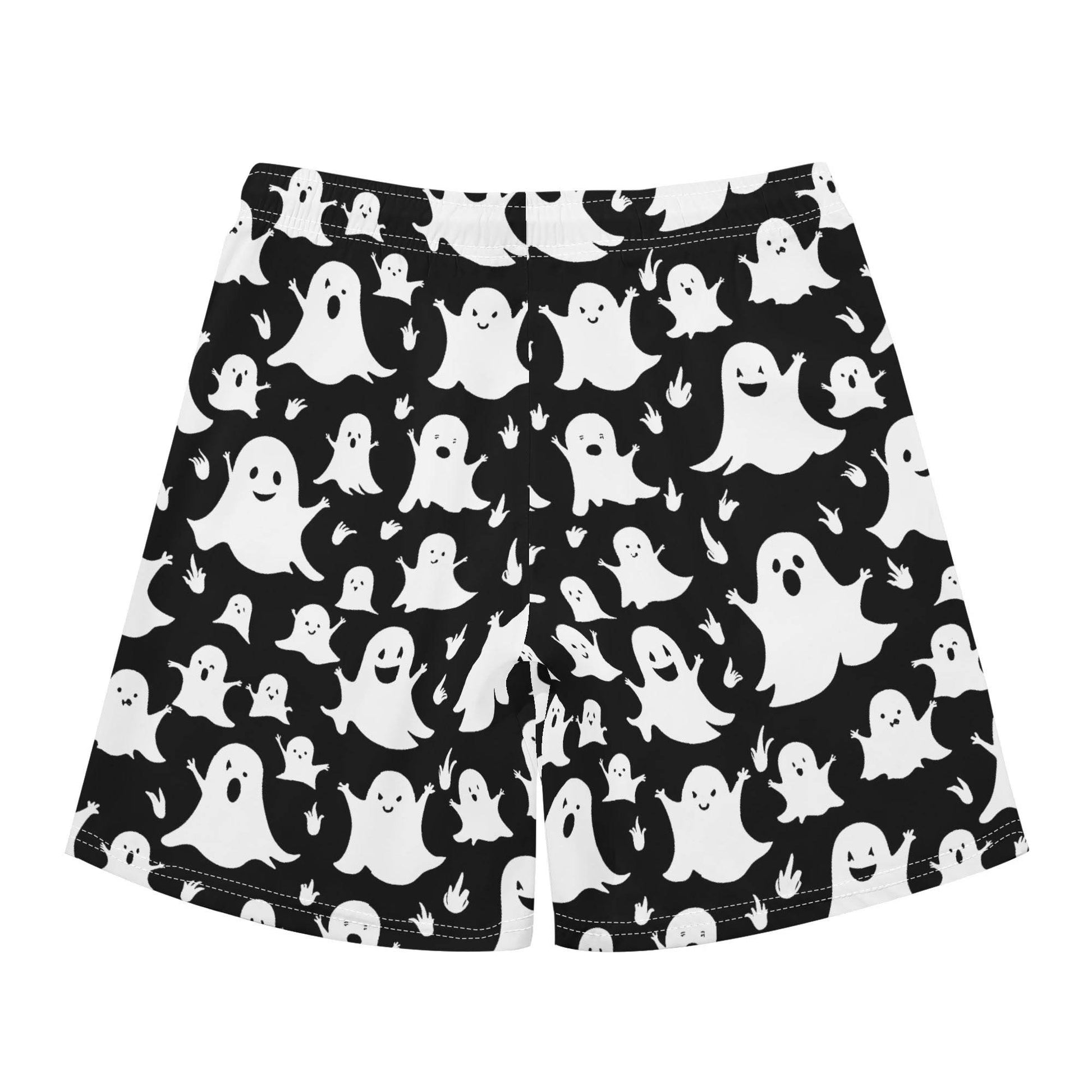 Men's Regular Fit Spooky Ghost Hawaiian Short Sleeve Shirt and Shorts Set - DeRose Seasonal