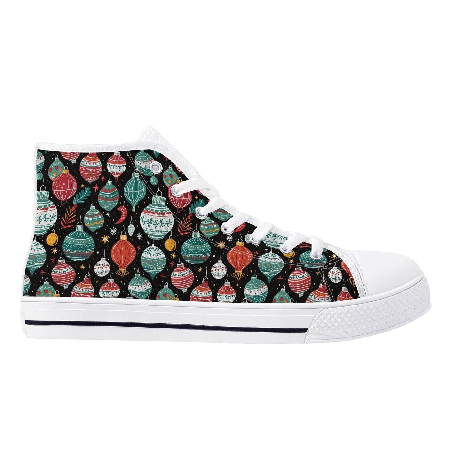 Men's Rubber High Top Big Ornament Canvas Shoes - DeRose Seasonal