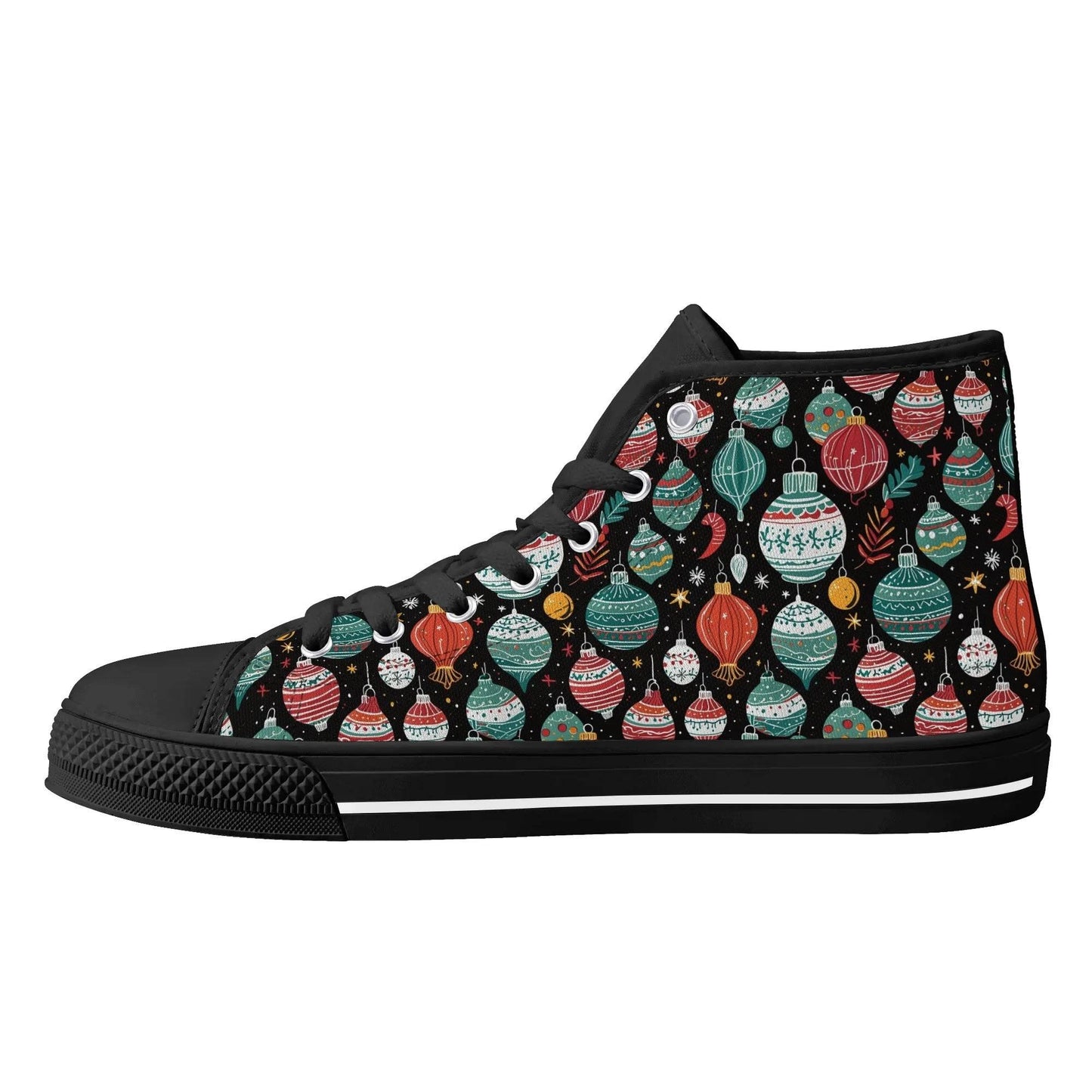 Men's Rubber High Top Big Ornament Canvas Shoes - DeRose Seasonal