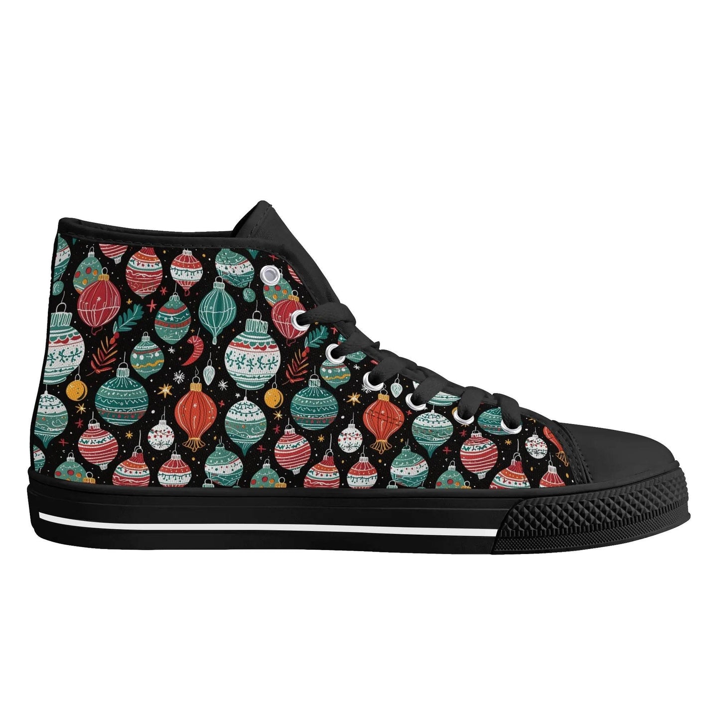 Men's Rubber High Top Big Ornament Canvas Shoes - DeRose Seasonal