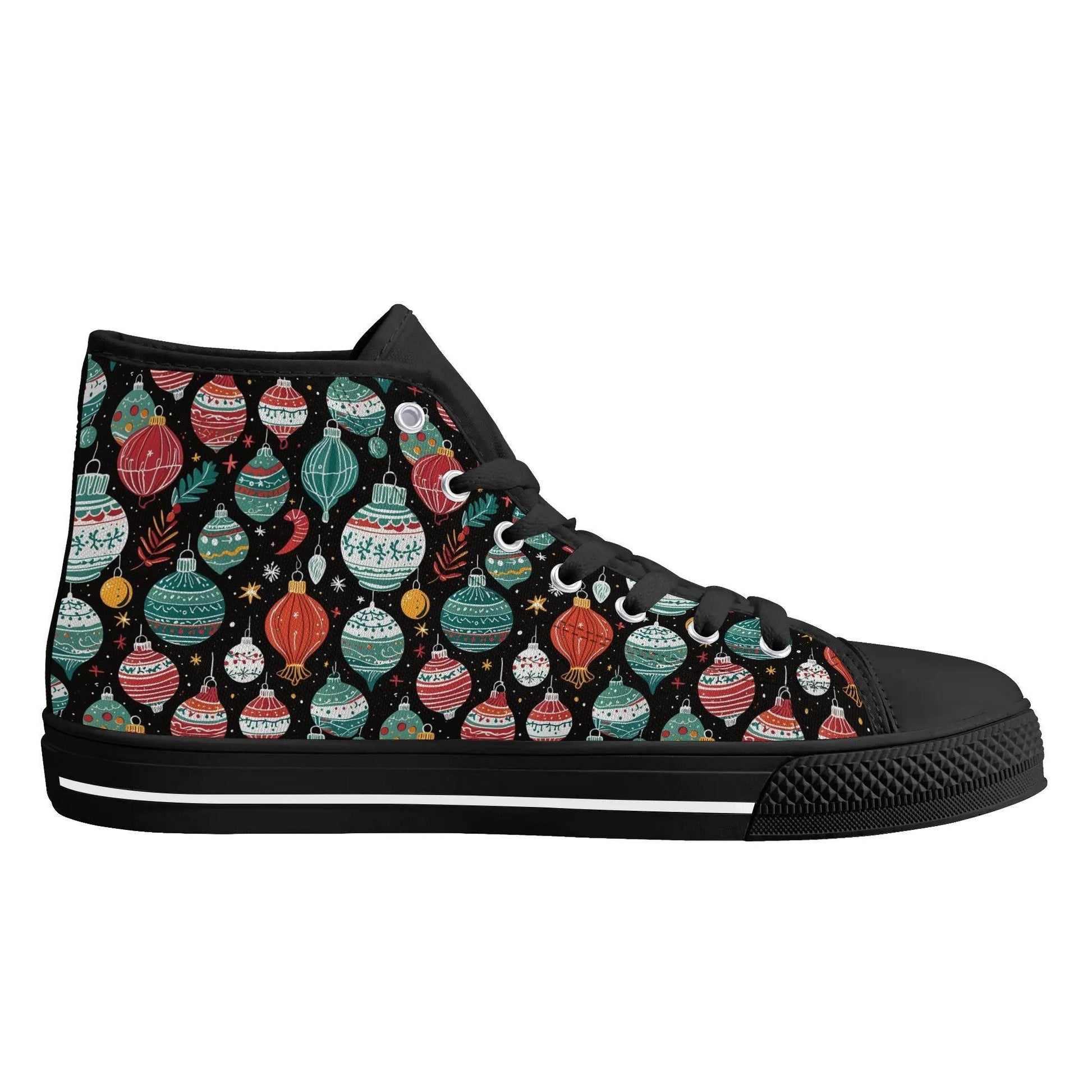 Men's Rubber High Top Big Ornament Canvas Shoes - DeRose Seasonal