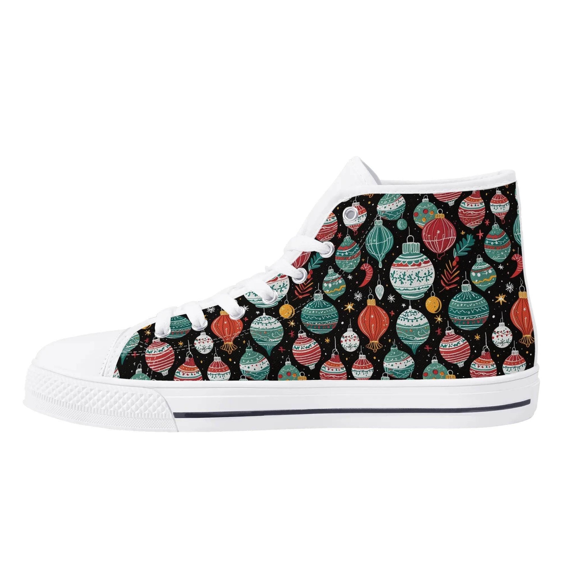 Men's Rubber High Top Big Ornament Canvas Shoes - DeRose Seasonal
