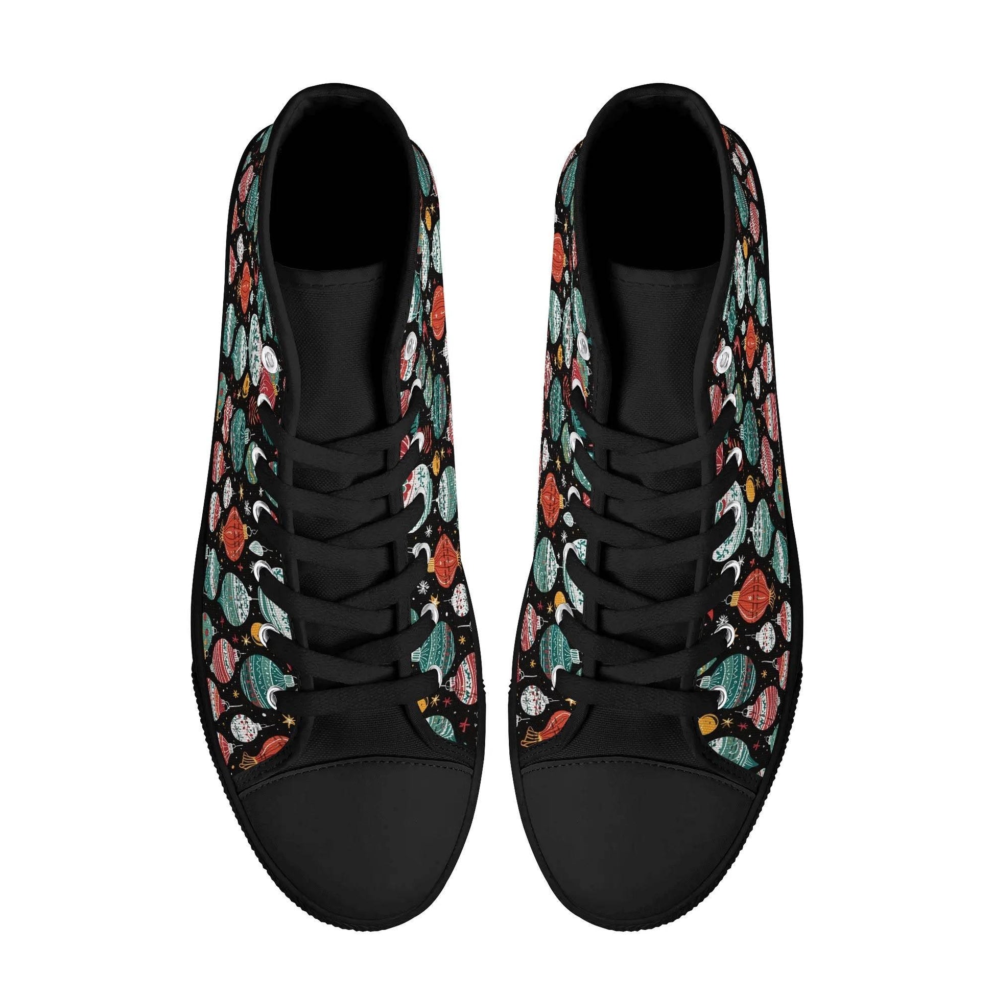 Men's Rubber High Top Big Ornament Canvas Shoes - DeRose Seasonal