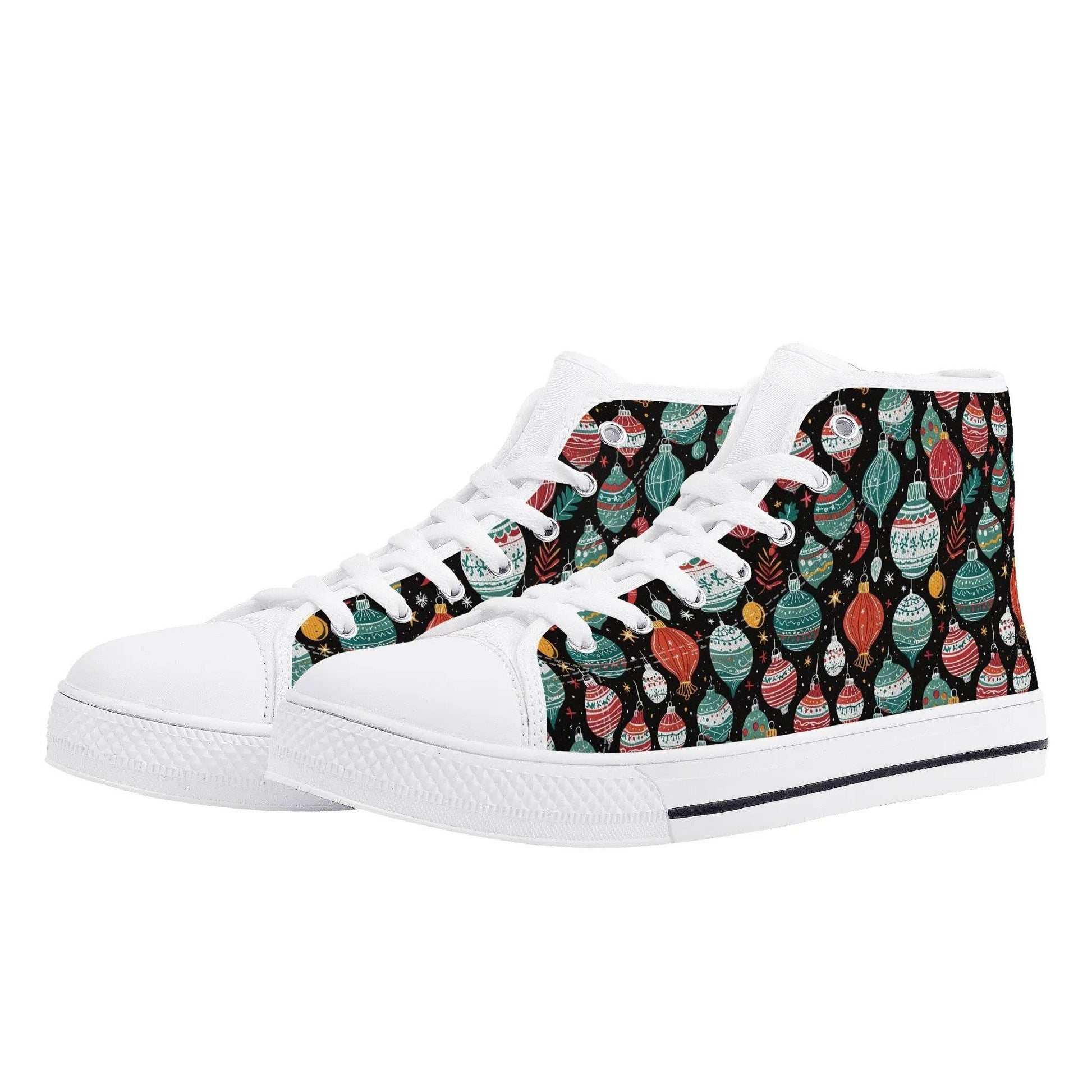 Men's Rubber High Top Big Ornament Canvas Shoes - DeRose Seasonal