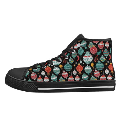Men's Rubber High Top Big Ornament Canvas Shoes - DeRose Seasonal